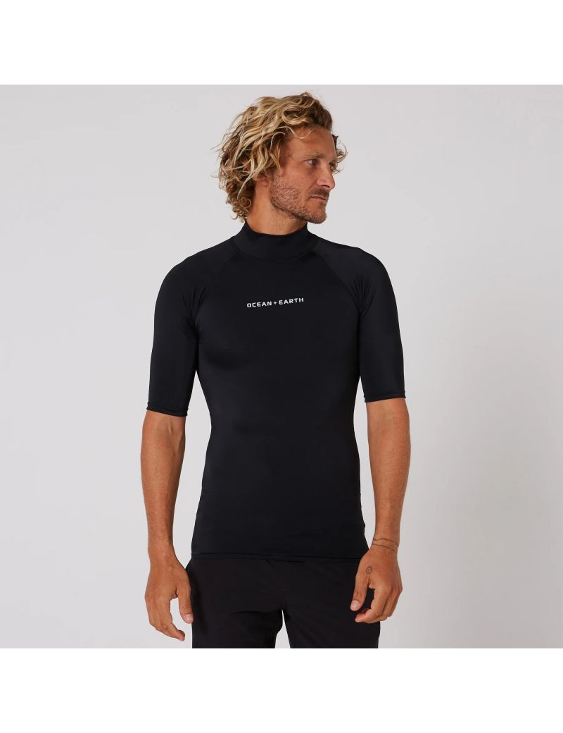 O&E Script Rash SS Black XXXL