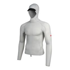 Florence Marine Long Sleeve Utility Pocket Hooded Rashguard Silver M