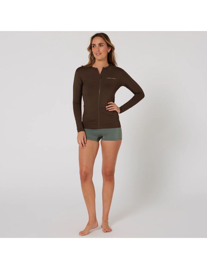 O&E Ladies Oceana LS Zip Rashi C S
