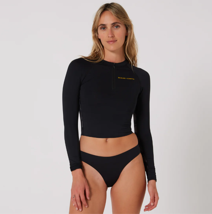 Ocean & Earth Ladies Oceana LS Crop Rash O S