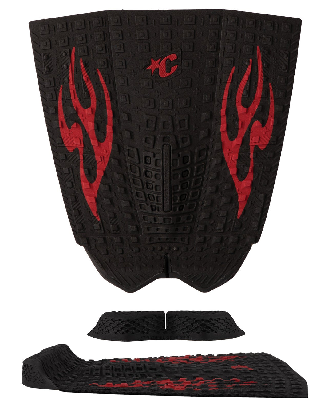 Creatures PROTO 1.5 Pin Tail Griffin Colapinto – Black Red Flames – pad de surf | Free Ride NC