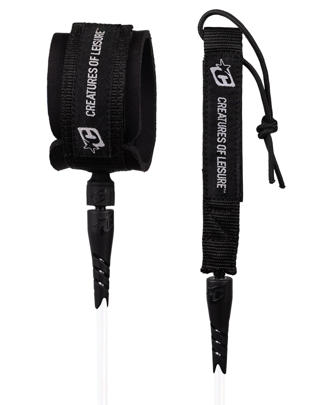 Creatures Icon 6' – Clear White Black – leash de surf | Free Ride NC