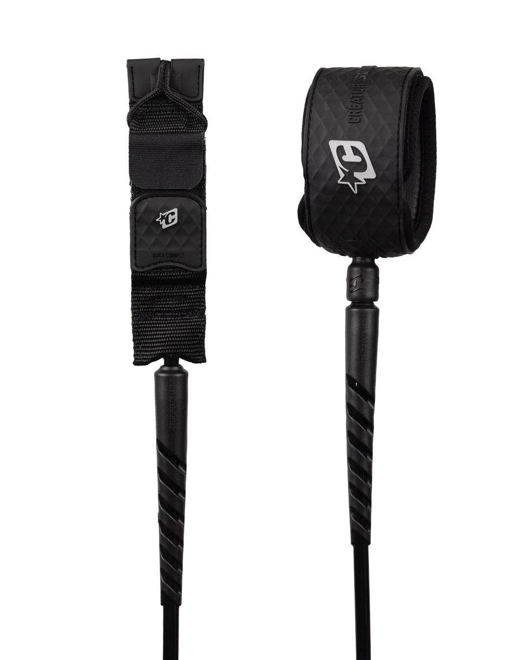 Creatures Reliance 2.0 Heavy Duty 7' – Black Silver – leash de surf | Free Ride NC