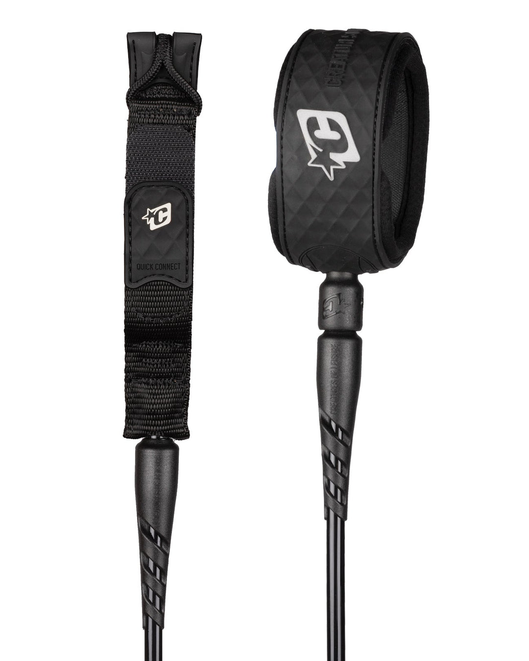Creatures Reliance 2.0 Standard Duty 6' – Black Silver – leash de surf | Free Ride NC