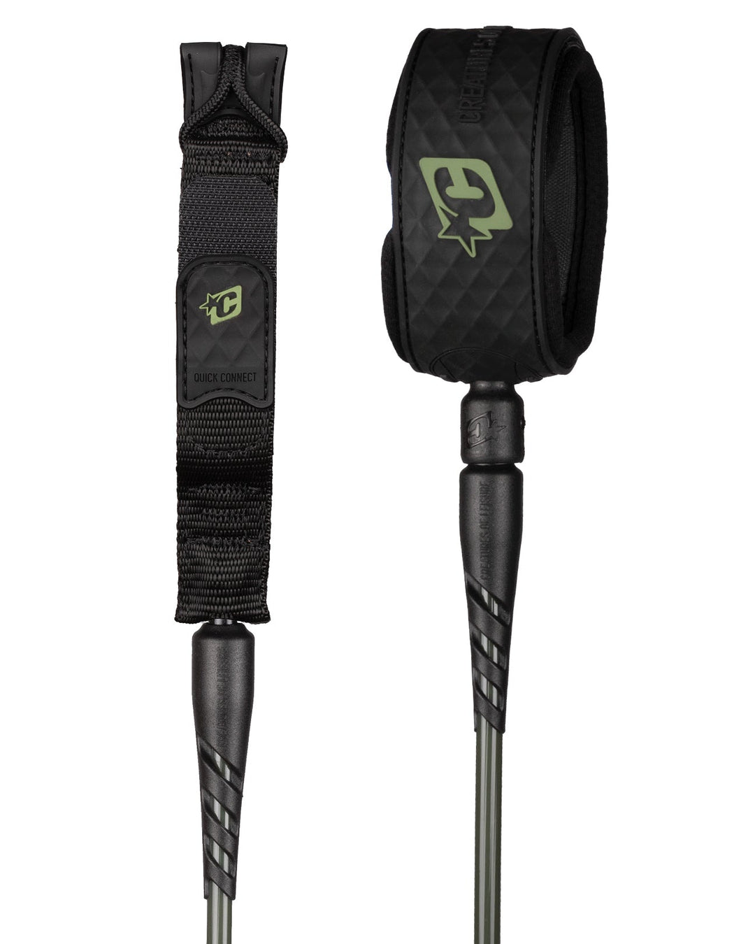 Creatures Reliance 2.0 Standard Duty 6' – Military Black – leash de surf | Free Ride NC