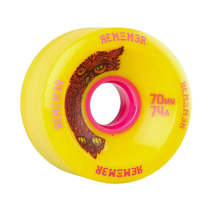 Remember Collective Hoot Wheels, 70mm 74a - Yellow