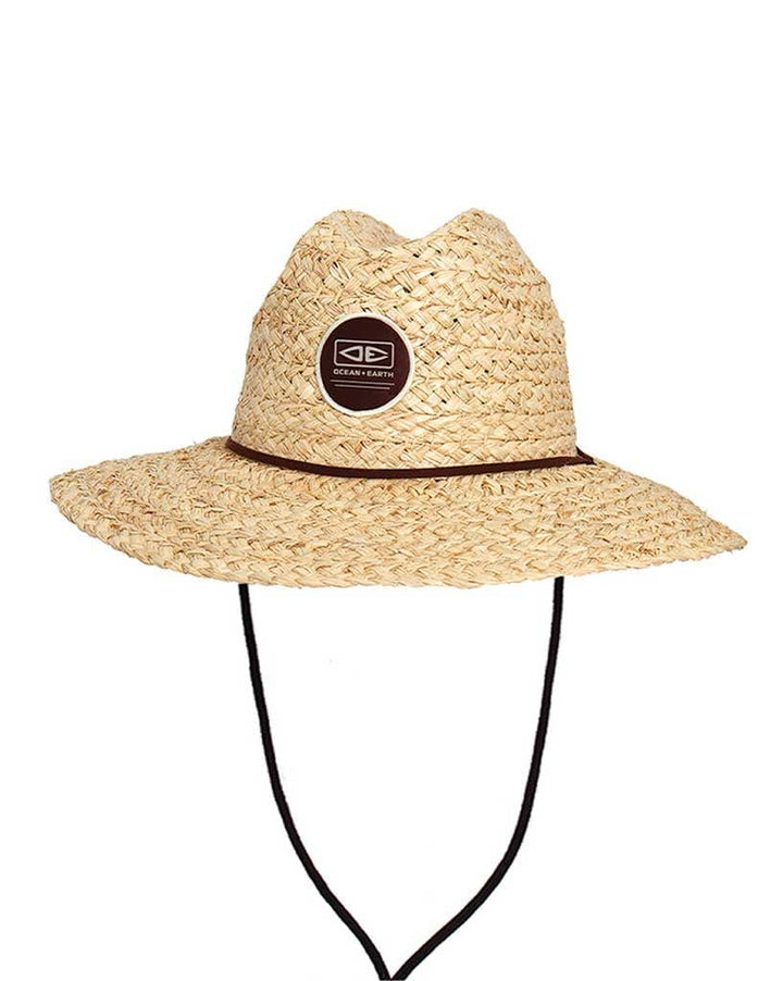 Ocean and Earth Mens Woody Raffia Cane Hat L