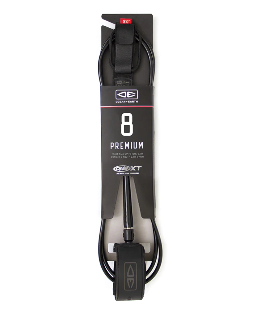 Ocean and Earth  Leash Premium One XT 8'0' Black