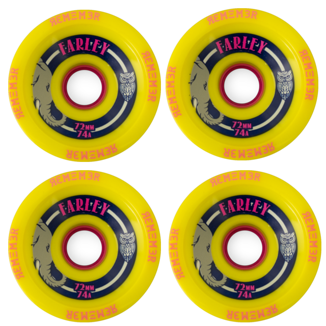 Remember Collective Farley Wheels, 72mm 74a - Yellow